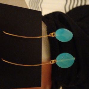 Teal drop earrings
